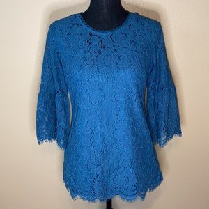 Isaac Mizrahi Poet Sleeves Lace Top XXS